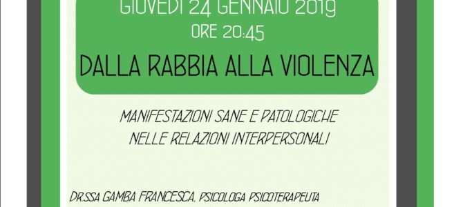 Serata “Dalla RABBIA alla VIOLENZA”