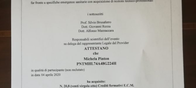 Attestato Corso COVID-19